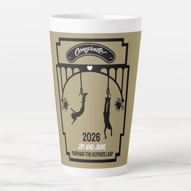 Bungee Jumping Wedding Gift Latte Mug (Front)