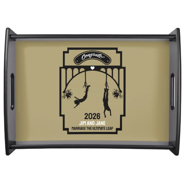 Bungee Jumping Wedding Gift Serving Tray (Front)