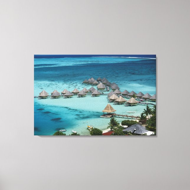 Bunglows of Beachcomber Hotel Canvas Print (Front)