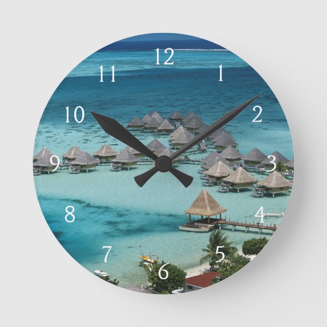 Bunglows of Beachcomber Hotel Round Clock (Front)