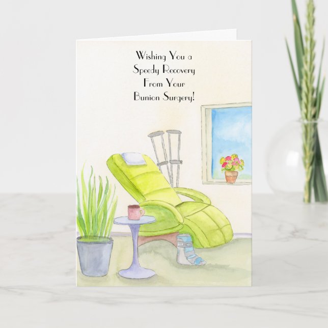 Bunion Surgery Recovery Crutches & Boot Card (Front)