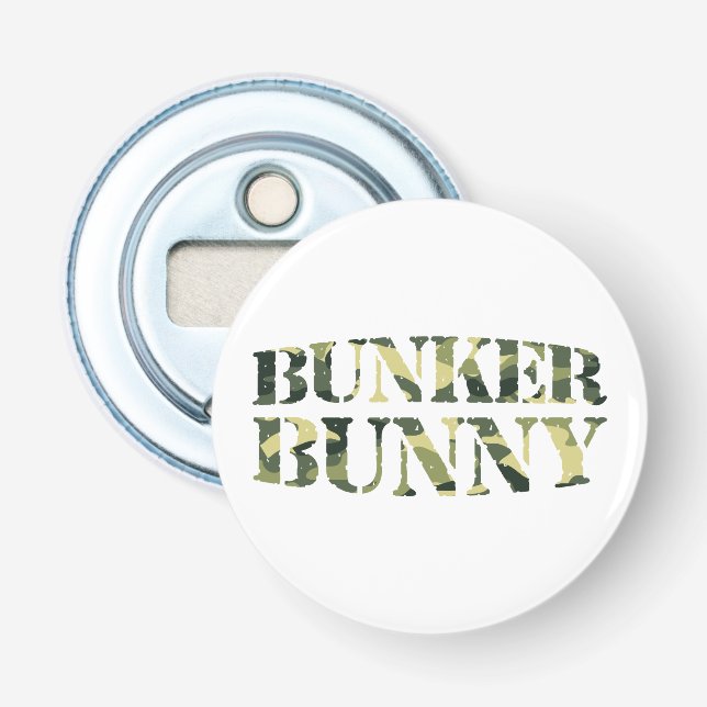 BUNKER BUNNY CAMO / CAMOUFLAGE BOTTLE OPENER (Front)