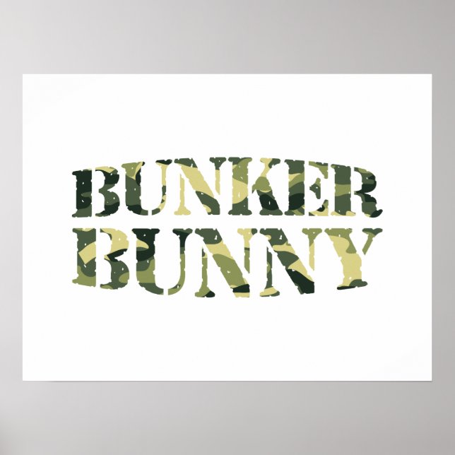 BUNKER BUNNY CAMO / CAMOUFLAGE POSTER (Front)