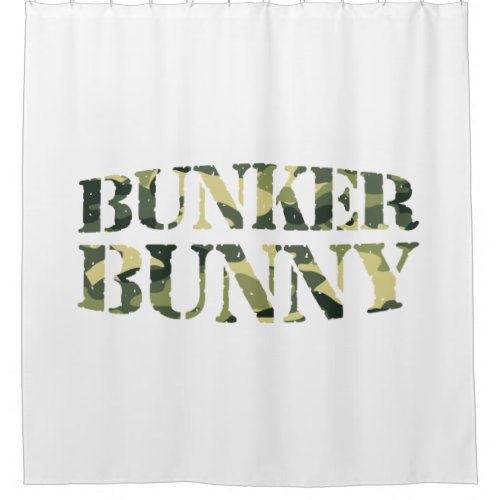 BUNKER BUNNY CAMO  CAMOUFLAGE SHOWER CURTAIN