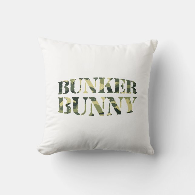 BUNKER BUNNY CAMO / CAMOUFLAGE THROW PILLOW (Front)