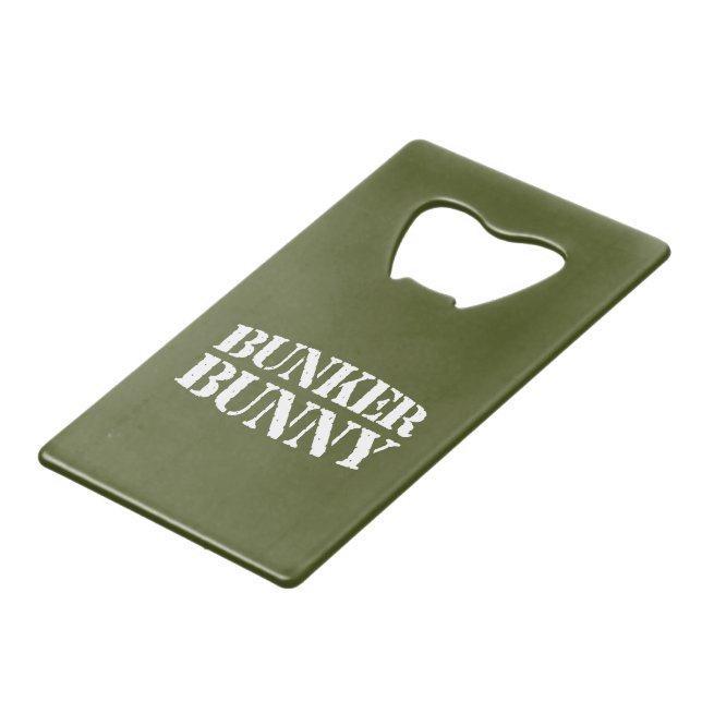 BUNKER BUNNY CREDIT CARD BOTTLE OPENER (Front Angled)