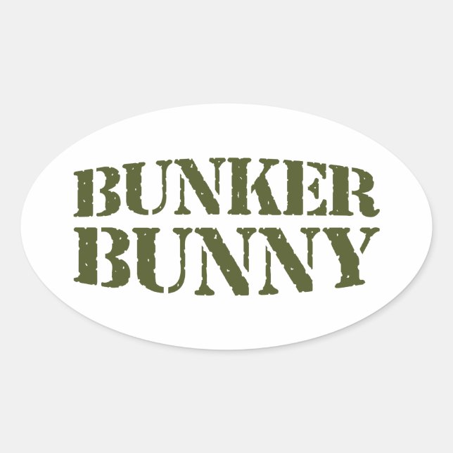 BUNKER BUNNY OVAL STICKER (Front)