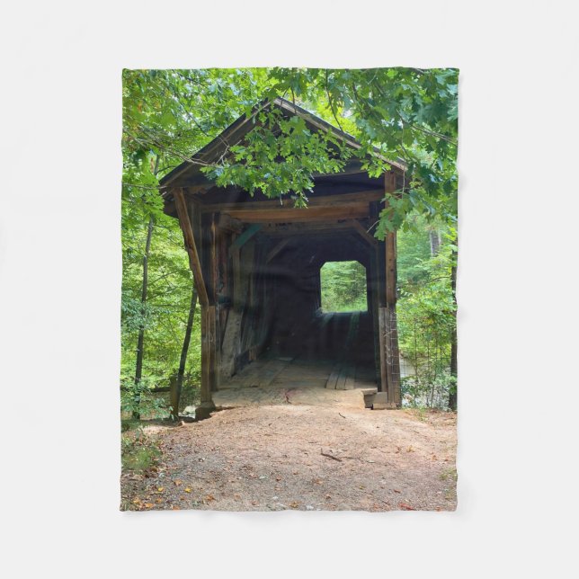 Bunker Hill Covered Bridge Fleece Blanket (Front)