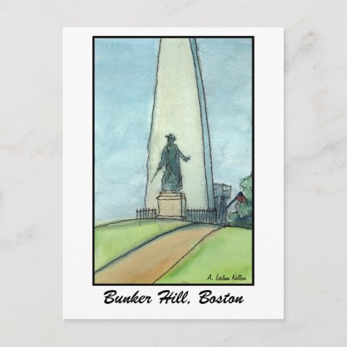 Bunker Hill Monument Boston MA Postcard