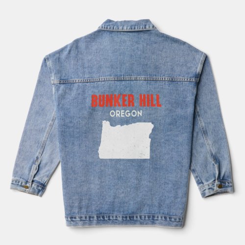 Bunker Hill Oregon USA State America Travel Oregon Denim Jacket