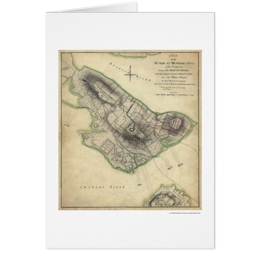 Bunker Hill War Map - 1775 Cards (Front)