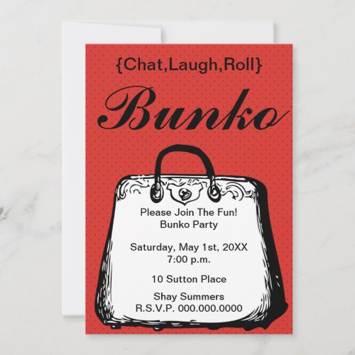 Bunko Night Purse Invitation