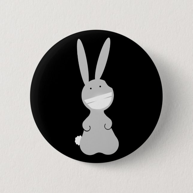 Bunnie Yay Pinback Button (Front)