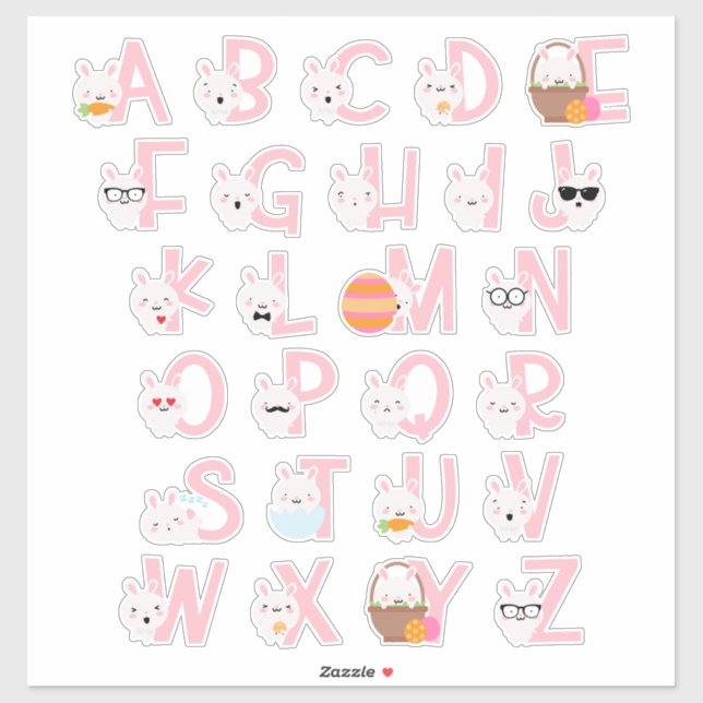 BUNNIES ALPHABET STICKER (Sheet)
