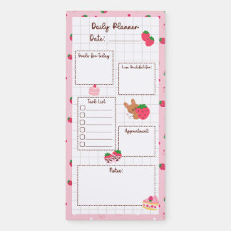Bunnies and Berries Daily Planner Magnetic Notepad