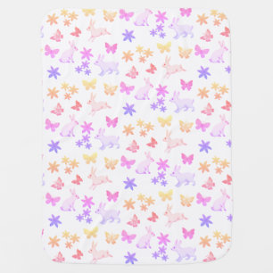 Bunnies and butterflies baby blanket