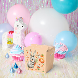 Bunnies and Carrots 6th Birthday Party Favor Boxes
