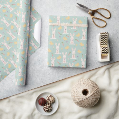Bunnies and Chicks Spring Wrapping Paper