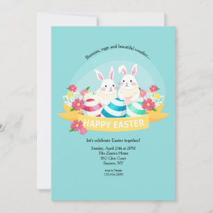 Bunnies and Eggs Easter Invitation
