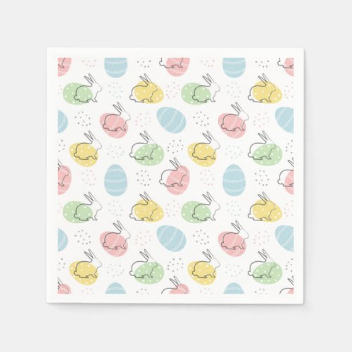 Bunnies And Eggs Easter Napkins