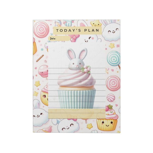 Bunnies and Sweets Daily Planner Notepad (Rotated)