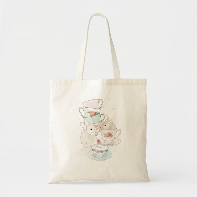 Bunnies and Tea tote Bag (Front)