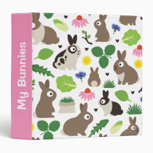 Bunnies And Their Treats 3 Ring Binder