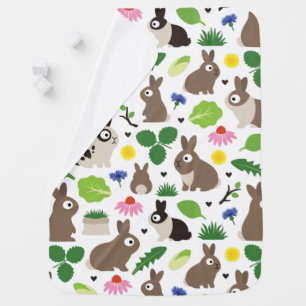 Bunnies And Their Treats Baby Blanket
