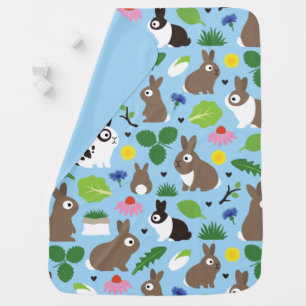 Bunnies And Their Treats Baby Blanket