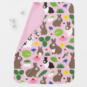 Bunnies And Their Treats Baby Blanket