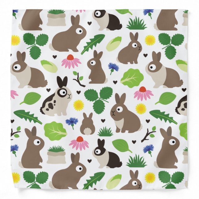Bunnies And Their Treats Bandana (Front)