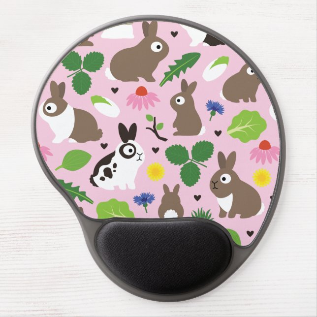 Bunnies And Their Treats Gel Mouse Pad (Front)