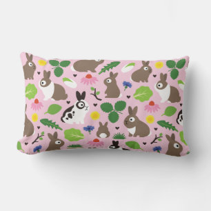 Bunnies And Their Treats Lumbar Pillow