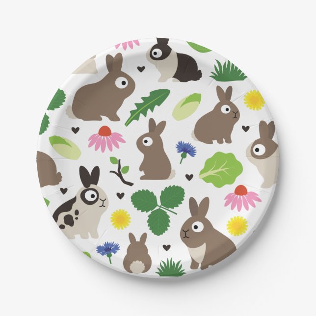Bunnies And Their Treats Paper Plates (Front)