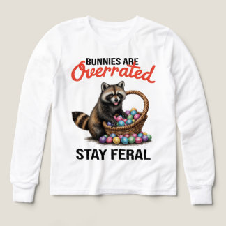 Bunnies Are Overrated Stay Feral Cute Animal Meme Tri-Blend Shirts