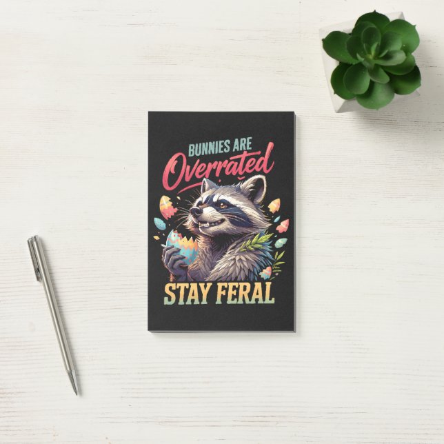 Bunnies Are Overrated Stay Feral Post-it Notes (Office)