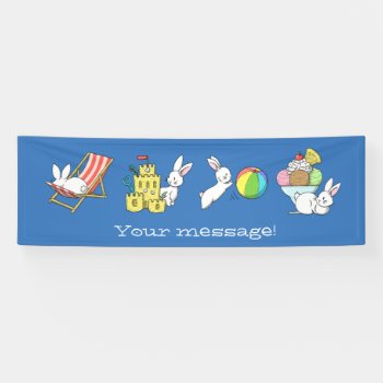 Bunnies At The Beach Banner by bunnieswithstuff at Zazzle