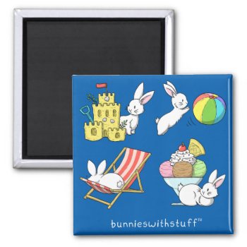 Bunnies At The Beach Magnet by bunnieswithstuff at Zazzle