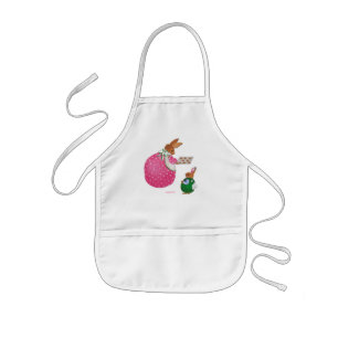 bunnies baking cookies apron
