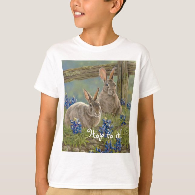 Bunnies & Bluebonnets T-Shirt (Front)