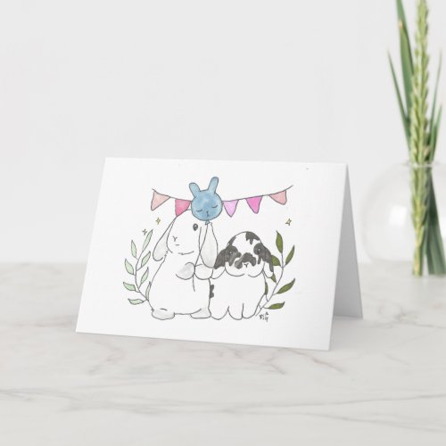 Bunnies Bonnie and Buddy Card