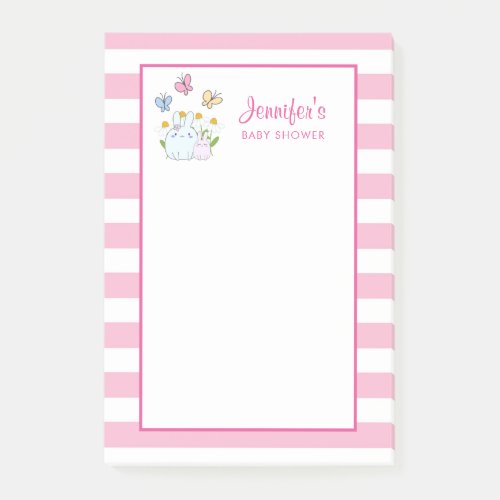 Bunnies Butterflies  Daisies Baby Shower Post_it Notes