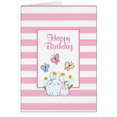 Bunnies, Butterflies & Daisies Happy Birthday (Front)