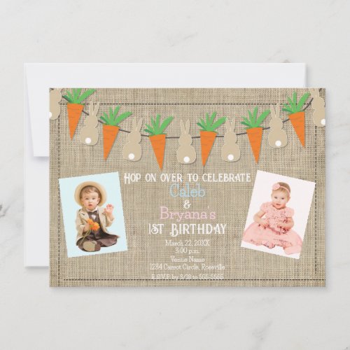 Bunnies & Carrots Easter Birthday Party Photo