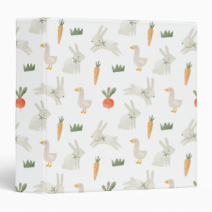 Bunnies & Ducks on the Farm Pattern 3 Ring Binder