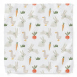 Bunnies &amp; Ducks on the Farm Pattern Bandana