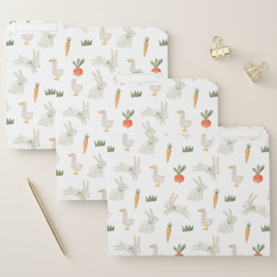 Bunnies & Ducks on the Farm Pattern File Folder