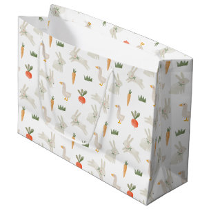 Bunnies & Ducks on the Farm Pattern Large Gift Bag
