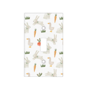 Bunnies & Ducks on the Farm Pattern Light Switch Cover