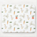 Bunnies &amp; Ducks on the Farm Pattern Mouse Pad